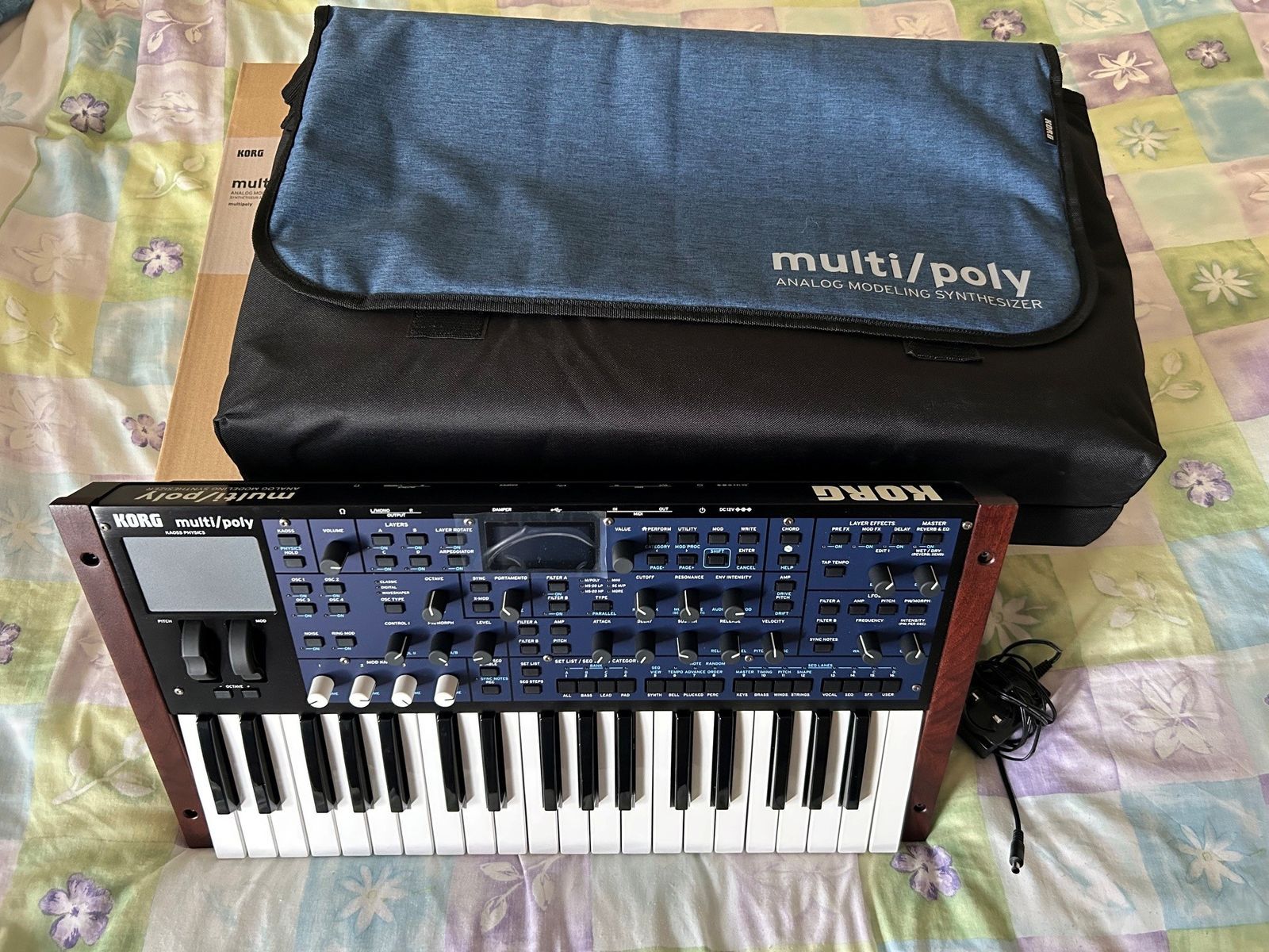 Korg Multi/Poly 37-Key Analog Modeling Synthesizer 2024 - Present - Black & Blue with Wood Sides - Image 13