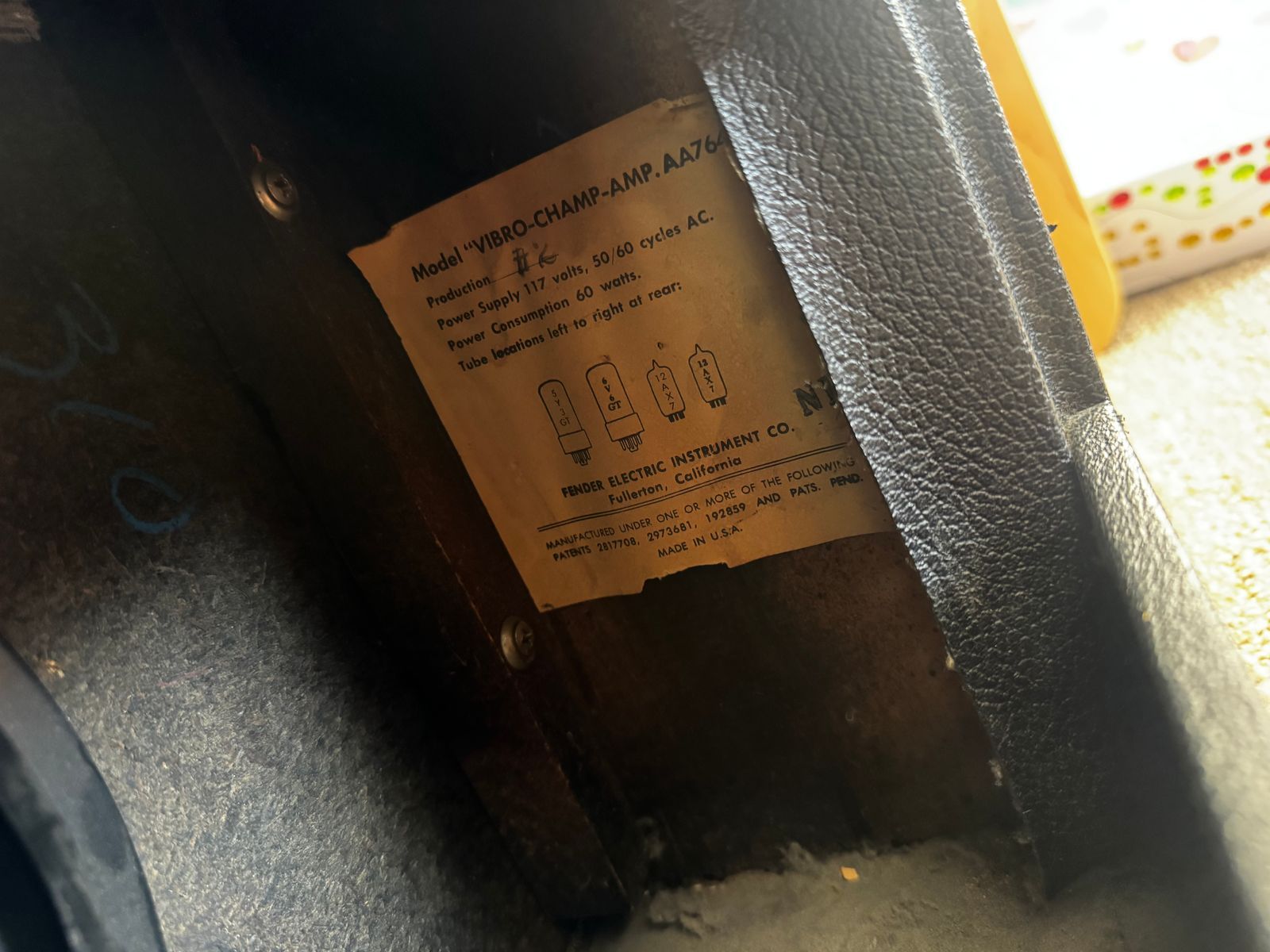 1964 Fender Vibro Champ Blackface Pre CBS - Image 8