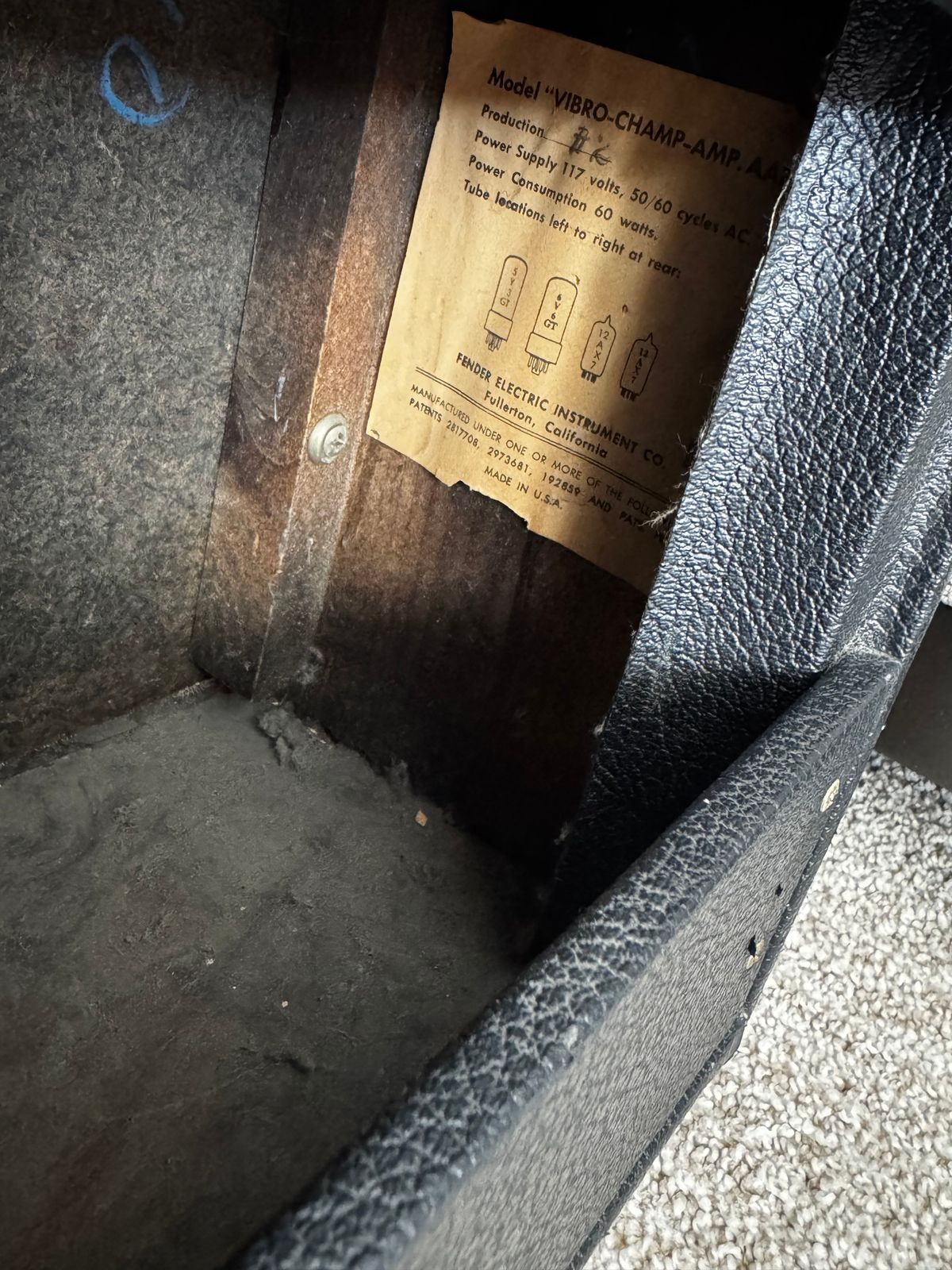 1964 Fender Vibro Champ Blackface Pre CBS - Image 10