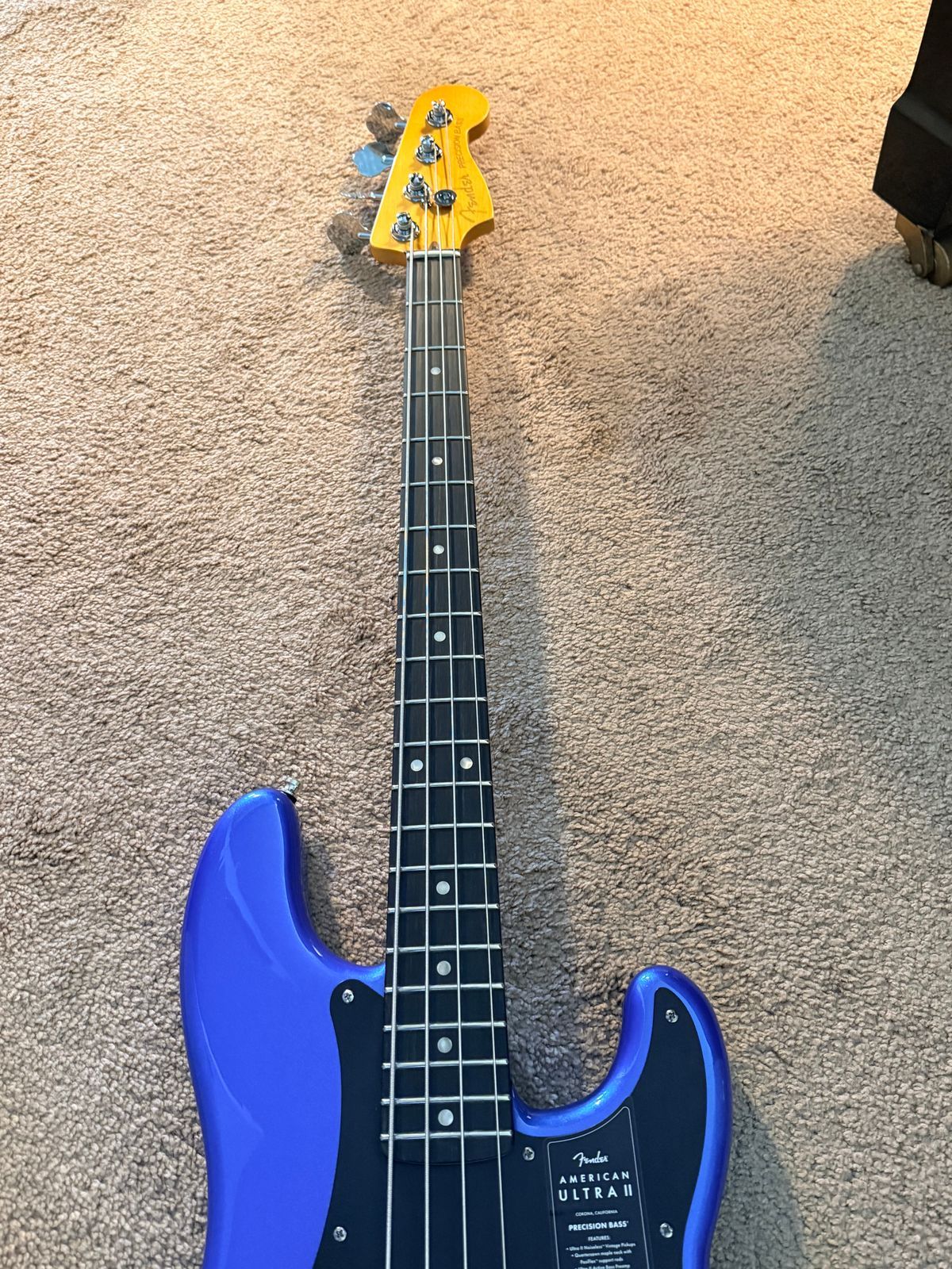 Fender American Ultra II Precision Bass with Ebony Fretboard 2024 - Present - Noble Blue - Image 4