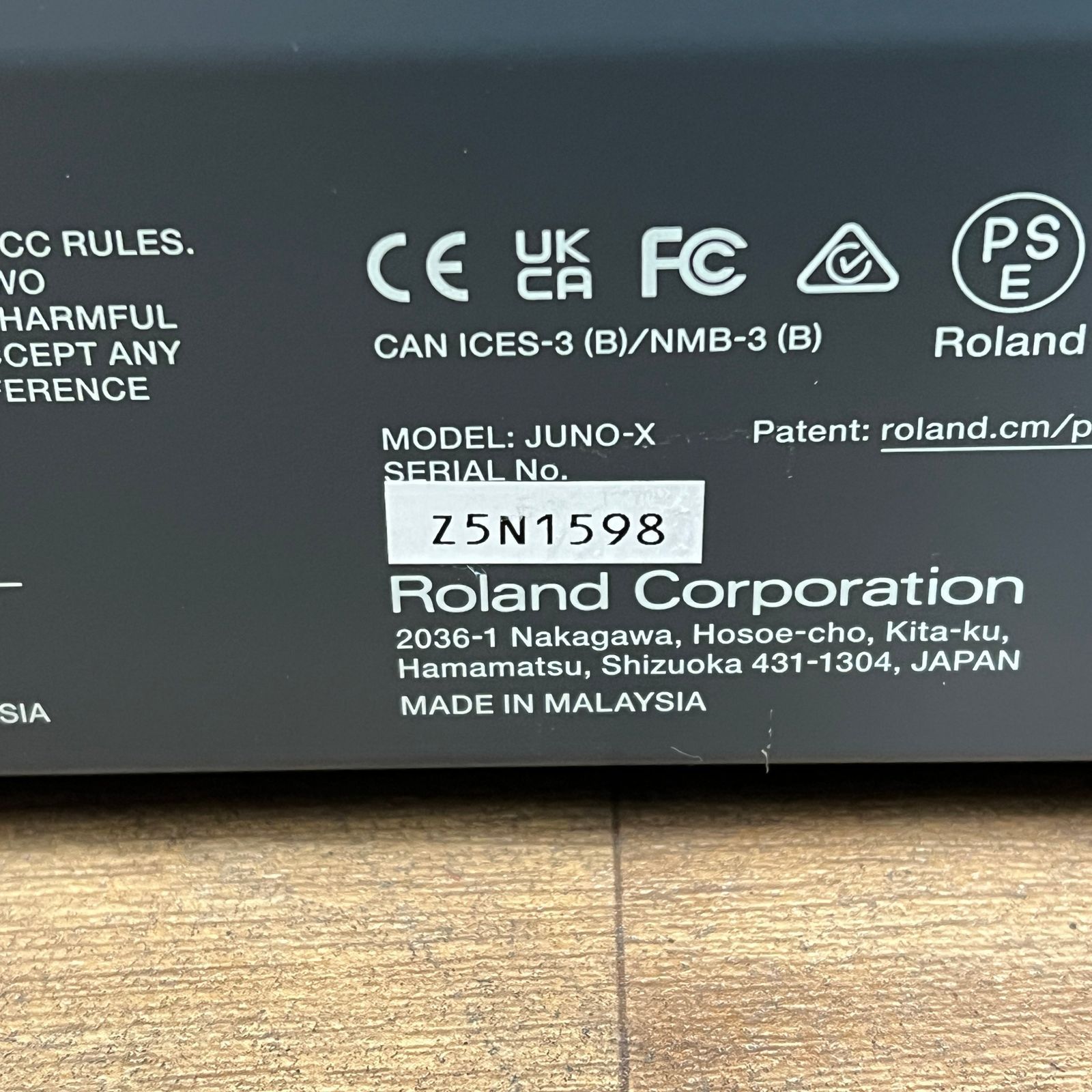 Roland JUNO X Synth; Serial No: Z5N1598 | Second Hand - Image 13