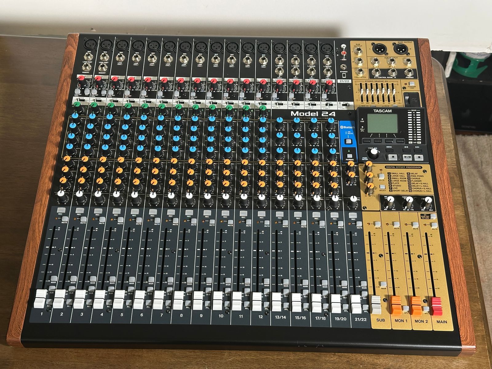 TASCAM Model 24 Multitrack Recorder / Mixer / USB Interface 2018 - Present - Black with Wood Cheeks