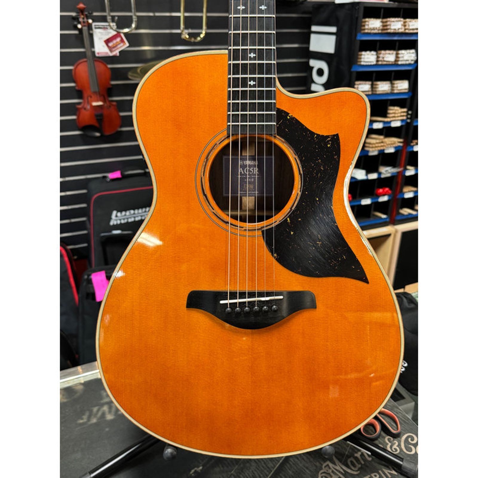 Yamaha AC5R Ac/ Elec. Guitar Natural w/ Case - Image 8