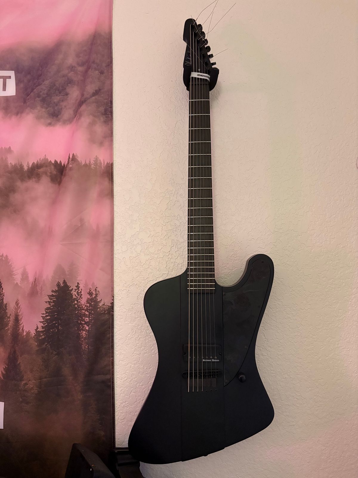 ESP LTD Phoenix-7 Baritone Black Metal 2022 - Present - Black Satin - Image 2