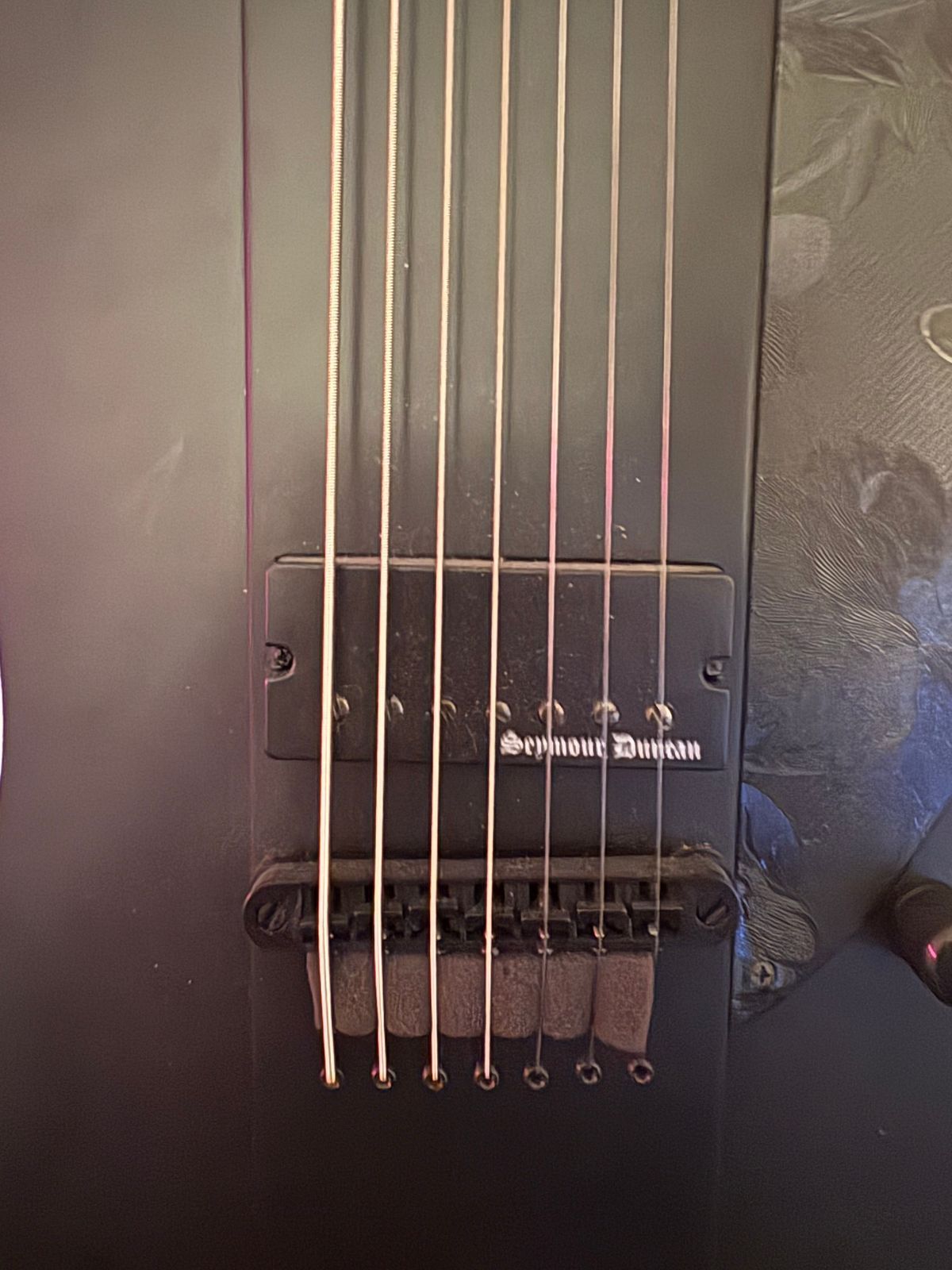 ESP LTD Phoenix-7 Baritone Black Metal 2022 - Present - Black Satin - Image 3