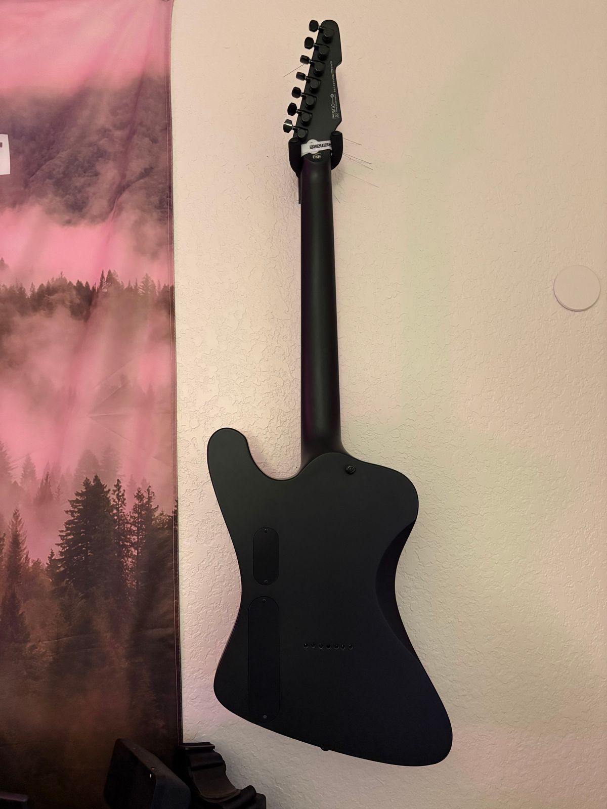 ESP LTD Phoenix-7 Baritone Black Metal 2022 - Present - Black Satin - Image 5