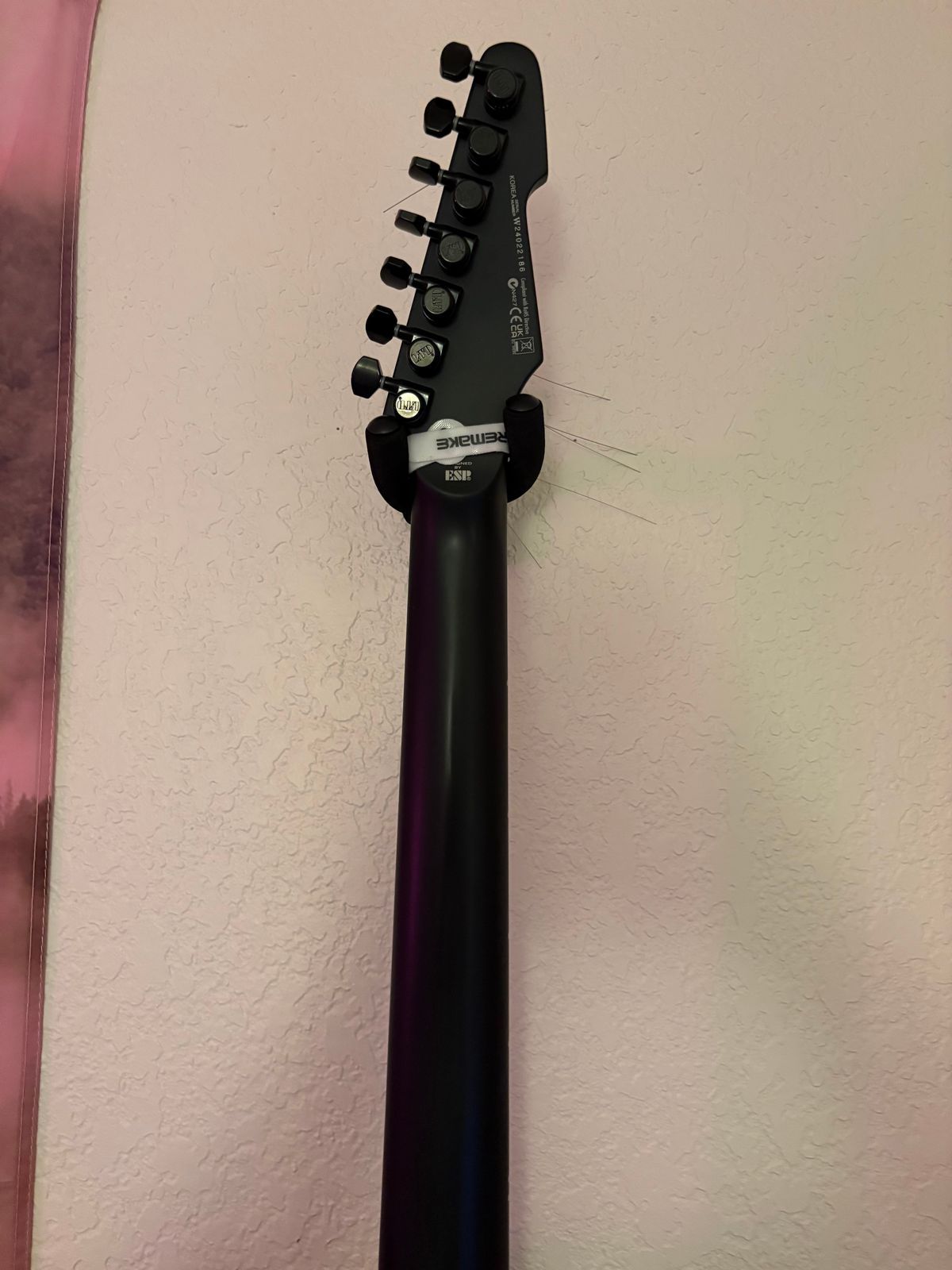 ESP LTD Phoenix-7 Baritone Black Metal 2022 - Present - Black Satin - Image 7