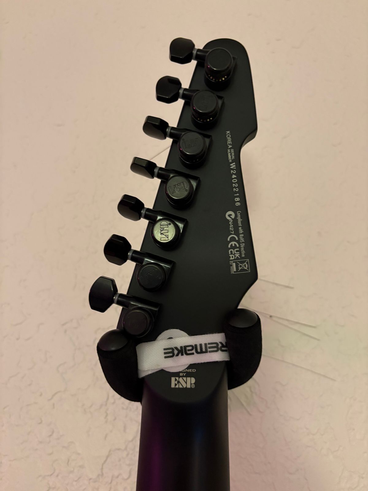 ESP LTD Phoenix-7 Baritone Black Metal 2022 - Present - Black Satin - Image 8